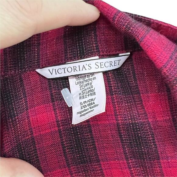 Victoria’s Secret Shimmer Flannel Long PJ Set Small - Picture 8 of 14